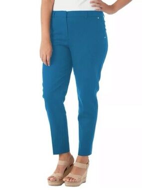 Jones New York, Size 12 Straight-Leg Blue  Women’s Pants Grace Ankle Cut